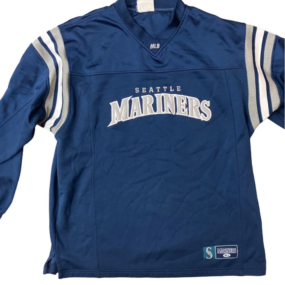 Vintage Seattle Mariners Blue Pullover Crew XL